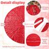 B-COOL Shiny Tree Skirts for Christmas Elegant Christmas Tree Skirts Xmas Holiday Red Tree Floor Carpets Fabrc Round 36inches view 4