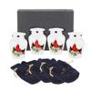 BOLD & DIVINE Small Cardinal Bird Keepsake Urns |for Human Ashes |Handcrafted | Mini Urn Set of 4 with Premium Box & Funnel view 1