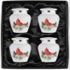 BOLD & DIVINE Small Cardinal Bird Keepsake Urns |for Human Ashes |Handcrafted | Mini Urn Set of 4 with Premium Box & Funnel view 4