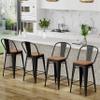 Changjie Furniture 24 Inches Metal Barstools Set of 4 Counter Height Bar Stools Industrial Stools with Backs High Back Chairs for Kitchen Island (24 Inch, Black) view 4