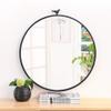 24 Inch Black Round Wall Mirror, Metal Frame Decorative Mirror for Bathroom, Entrance, Toilet, Etc, Farmhouse and Modern Style view 2