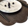 Kreatur Round Waterproof Placemats for Dining Table Set of 6,Modern PU Washable Table Mats Non-Slip Easy to Clean for Home Kitchen Decor (Wood Black) view 3