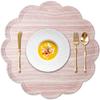 Kreatur Round Waterproof Placemats for Dining Table Set of 6,Modern PU Washable Table Mats Non-Slip Easy to Clean for Home Kitchen Decor (Shell Pink) view 1