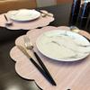 Kreatur Round Waterproof Placemats for Dining Table Set of 6,Modern PU Washable Table Mats Non-Slip Easy to Clean for Home Kitchen Decor (Shell Pink) view 3