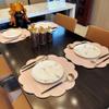 Kreatur Round Waterproof Placemats for Dining Table Set of 6,Modern PU Washable Table Mats Non-Slip Easy to Clean for Home Kitchen Decor (Shell Pink) view 4