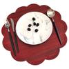 Kreatur Round Waterproof Placemats for Dining Table Set of 6,Modern PU Washable Table Mats Non-Slip Easy to Clean for Home Kitchen Decor (Cherry Red) view 2