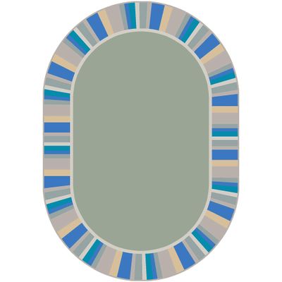 Joy Carpets Kid Essentials Off The Cuff 3'10" x 5'4" Oval Area Rug in Color Sage