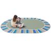 Joy Carpets Kid Essentials Off The Cuff 3'10" x 5'4" Oval Area Rug in Color Sage view 3