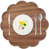 Kreatur Round Waterproof Placemats for Dining Table,Set of 6,Modern PU Washable Table Mats Non-Slip Easy to Clean for Home Kitchen Decor (Wood Brown) view 1
