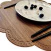 Kreatur Round Waterproof Placemats for Dining Table,Set of 6,Modern PU Washable Table Mats Non-Slip Easy to Clean for Home Kitchen Decor (Wood Brown) view 3