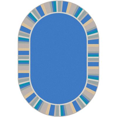 Joy Carpets Off The Cuff Area Rug in Color Light Blue, 7'8" x 10'9" Oval
