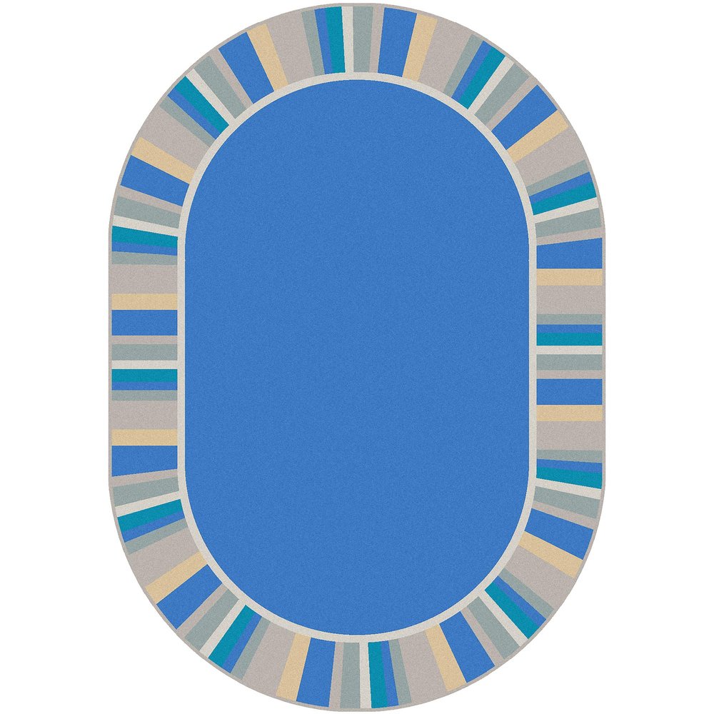 Joy Carpets Off The Cuff Area Rug in Color Light Blue, 7'8" x 10'9" Oval