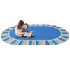 Joy Carpets Off The Cuff Area Rug in Color Light Blue, 7'8" x 10'9" Oval view 3