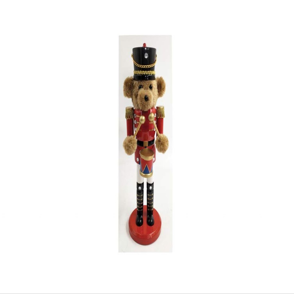 14" Teddy Bear Drummer Nutcracker