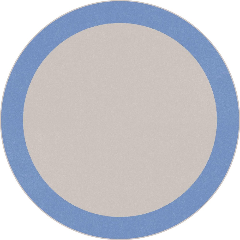 Joy Carpets Easy Going 5'4" Round Area Rug in Color Light Blue