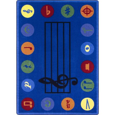 Joy Carpets Take Note Area Rug in Color Multi, 5'4" x 7'8"