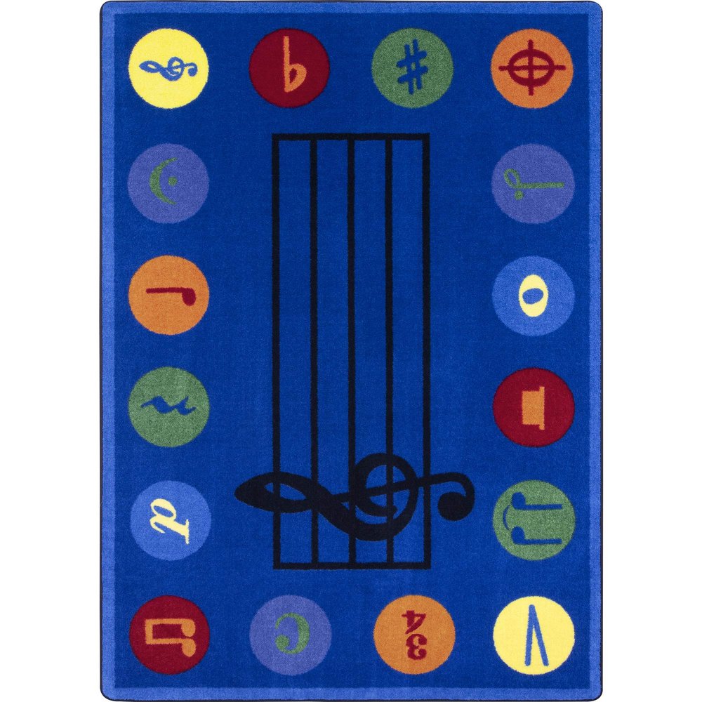 Joy Carpets Take Note Area Rug in Color Multi, 5'4" x 7'8"