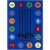 Joy Carpets Take Note Area Rug in Color Multi, 5'4" x 7'8" view 1