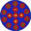Joy Carpets Number Jumpers Area Rug in Color Multi, 5'4" Round view 1