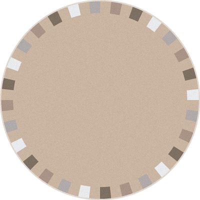 Joy Carpets Kid Essentials On The Border 5'4" Round Area Rug in Color Neutrals