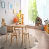 Joy Carpets Kid Essentials On The Border 5'4" Round Area Rug in Color Neutrals view 2