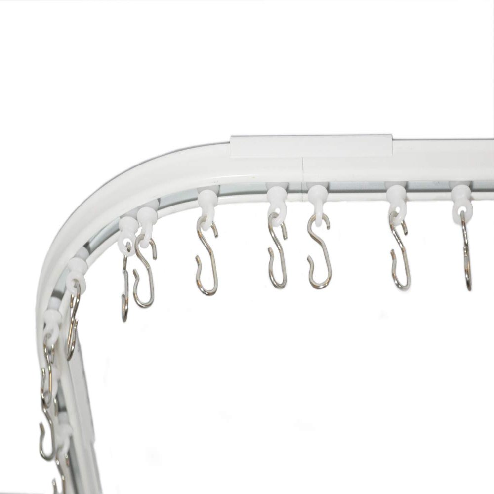 Aluminum Shower Curtain Track Set with Angled Bends in Multiple Styles (28" X 27" X 28" Neo Angle)