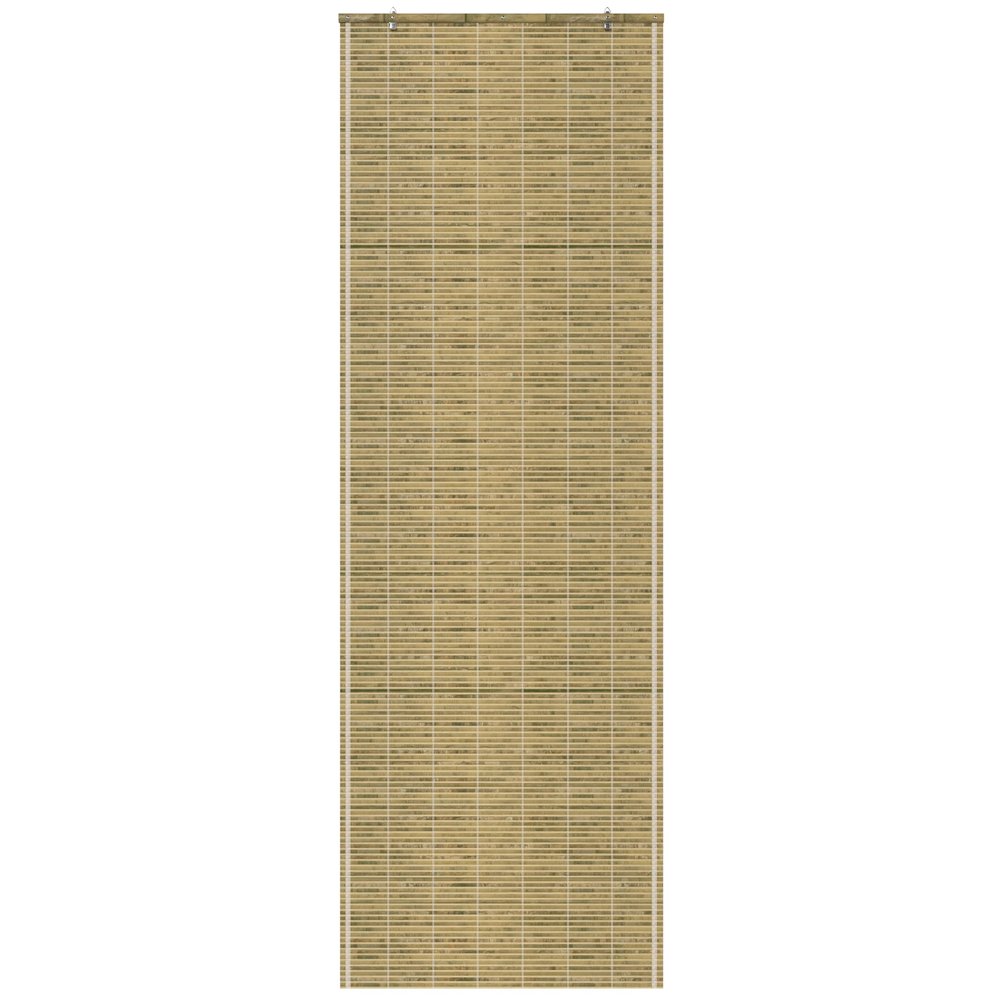 Red Lantern Burnt Bamboo Cordless Window Shade - Natural, 24" Wide