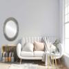 OVALCREST Oval Beveled Wall Mirror for Home Decor - Montreal Style - Silver Leaf with Brown Antique - 29x35 Outside Dimensions view 3