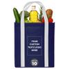 DISCOUNT PROMOS Custom Non Woven Shopping Tote Bags Set of 10, Personalized Bulk Pack - Reusable, Great for Shopping, Grocery, Beach, Picnic, Wedding Favors - Navy White view 1