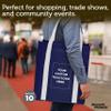 DISCOUNT PROMOS Custom Non Woven Shopping Tote Bags Set of 10, Personalized Bulk Pack - Reusable, Great for Shopping, Grocery, Beach, Picnic, Wedding Favors - Navy White view 4