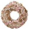 ASCA Artificial Flowers Gift Glitter Mix Wreath Pink Gold 21cm view 1