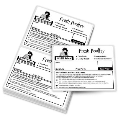Morepack Poultry Freezer Labels, 50 Pcs 4x3 Inches