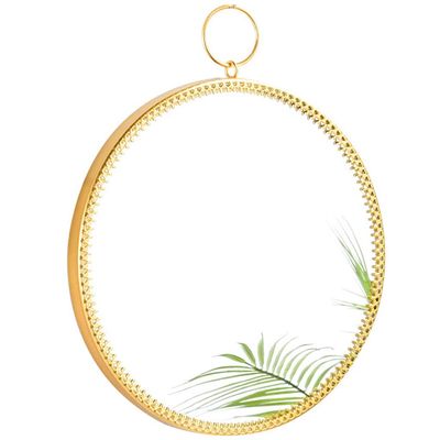 10-inch Metal Wrought Iron Bathroom Mirror, Bathroom Wall Mirror, Vanity Mirror, Decorative Mirror, Dressing Mirror, Round Mirror, Gold/Black