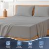 Cottington Lane Extra Deep Pocket Cal King Sheet Set Egyptian Cotton, 4 Piece Hotel Quality Luxury Bedding, 22-Inch Deep Fit, Soft, Breathable & Durable Sheets for Thick Mattresses, Silver Grey Solid view 2