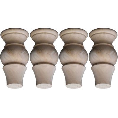 DIY Set of 4 Carvings Shaped Wood TV Table Legs Furniture Sofa Chair Ottoman Couch Bed Wardrobe Cabinet Legs Type-F
