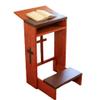 Kcelarec Wooden Prayer Table Prayer Bench Stool Padded Kneeler Shelf Folding Church Table with Shelf and Kneeling Cushions view 1