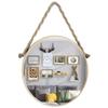 15.7 Inch Round Hanging Mirror/Makeup Mirror/High-end Home Decoration/Hanging Rope Round Mirror/Bedroom Living Room Toilet/Gold/White view 1