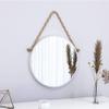 15.7 Inch Round Hanging Mirror/Makeup Mirror/High-end Home Decoration/Hanging Rope Round Mirror/Bedroom Living Room Toilet/Gold/White view 2