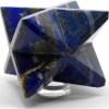 2.6" 125g Deep Blue Lapis Lazuli w/Pyrite 8 Point Merkaba Star Polished Layered Natural Gemstone Crystal Mineral Specimen - Afghanistan + One Polished Clear Quartz Cabochon view 2