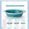 ORIZZP 3-Pack Collapsible Wash Basin Set, Baby Kids Wash Basin Dish Tub for Travel Home, 3 Different Sizes Set Space Saving Blue view 2