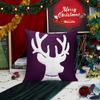 BRAWARM Christmas Pillow Cover 20 X 20 Inches, Purple Reindeer Embroidered Pillow Cover, Soft Velvet Decorative Throw Pillow for Couch Bed Sofa Living Room Home view 2