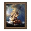 INVIN ART Framed Canvas Wall Art The Storm on the Sea of Galilee by Rembrandt Harmenszoon van Rijn Giclee Print Christ Calming the Storm Painting for Living Room, Framed Size,26"x32" view 1