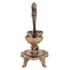 Indian Shelf Handmade Twin Peacock Figurines South Indian Diya for Pooja Ceremony Brass Oil Lamp Decorative Deepak (Size: 17cm) BOL-298 view 2