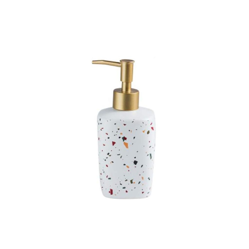 Geeyu Bath Soap Dispenser, Rustproof Pump, Hand Ceramic Pump Bottle, Lotions and Liquids, Home Bathroom Accessories (Color : White, Size : 380ml)