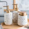 Geeyu Bath Soap Dispenser, Rustproof Pump, Hand Ceramic Pump Bottle, Lotions and Liquids, Home Bathroom Accessories (Color : White, Size : 380ml) view 2