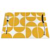 FuJae Placemats Set of 6,Mid Century Modern Geometric Yellow Non-Slip Washable Woven Vinyl Table Mats Heat-Resistant Placemats for Kitchen Dinning Table,12x18 inches view 1