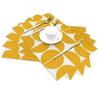 FuJae Placemats Set of 6,Mid Century Modern Geometric Yellow Non-Slip Washable Woven Vinyl Table Mats Heat-Resistant Placemats for Kitchen Dinning Table,12x18 inches view 2