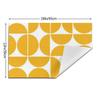 FuJae Placemats Set of 6,Mid Century Modern Geometric Yellow Non-Slip Washable Woven Vinyl Table Mats Heat-Resistant Placemats for Kitchen Dinning Table,12x18 inches view 3