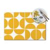 FuJae Placemats Set of 6,Mid Century Modern Geometric Yellow Non-Slip Washable Woven Vinyl Table Mats Heat-Resistant Placemats for Kitchen Dinning Table,12x18 inches view 4