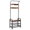 TimmyHouse Coat Rack Industrial Shoe Bench Hall Tree Entryway Clothes Storage Shelf view 1